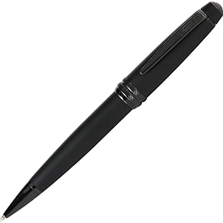 Cross Bailey, Kugelschreiber Mattschwarz mit schwarzen PVD-Beschlägen, Drehmechanik und dokumentenechter Mine