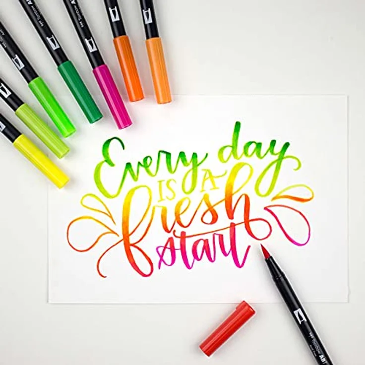 Tombow ABT Dual Brush Pen Candy Colours 6St, bunt - Flexibel und präzise, perfekt für Handlettering und Aquarell – Bild 5