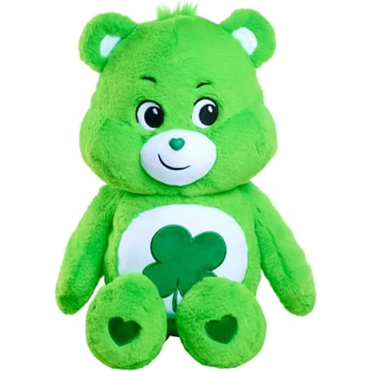 Simba Toys Care Bears - Viel Glück Bär, 60 cm Plüschtier mit mehrfarbiger Gestaltung und kuschelweicher Oberfläche