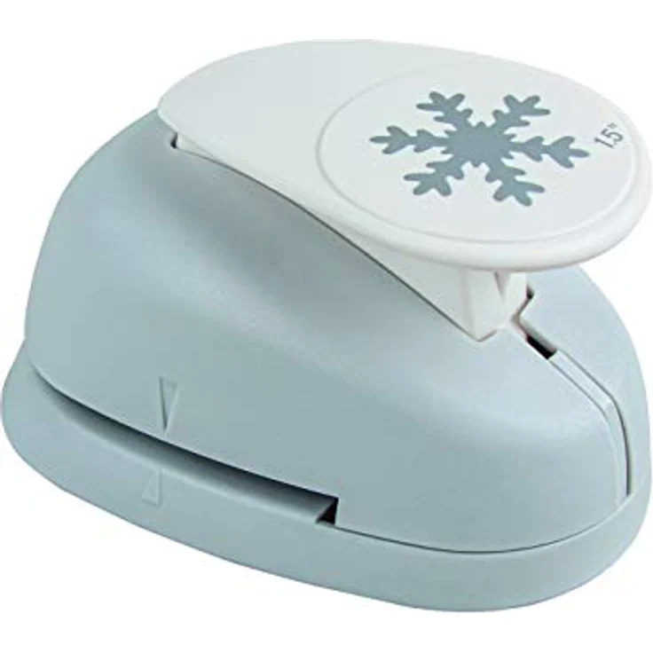 Rayher Hobby 69009000 Motivstanzer Schneeflocke, ø 3,81 cm- 1,5 Zoll, transparente Sicherheitsabdeckung, Auffangbehälter, Kunststoff, für Papier/Karton bis zu 200g/m² – Bild 1