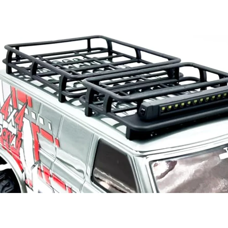Hobby Plus Crawler CR18P EVO-V2 Rock Van, grau, RTR Brushed, 1:18 Allradantrieb (4WD), 2,4GHz mit LED-Lichtleiste und zwei Dachgepäckträgern – Bild 4