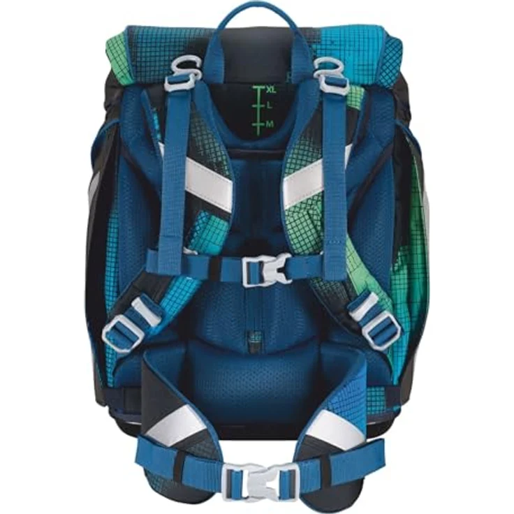 Der echte Scout Alpha Set Movie Star Blue Pixel Set 5-teilig, ca. 20 l Volumen, ca. 1.350 g Gewicht (ohne abnehmbare Elemente) - Schulranzen-Set mit pixeliger Kunst und Sicherheitsfeatures – Bild 4
