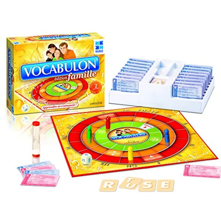Megableu Vokabular Familienausgabe – Vokabularspiel für Kinder ab 10 Jahren und Erwachsene – 5200 Wörter, 2 Schwierigkeitsstufen – für 2 bis 4 Spieler – auf Französisch