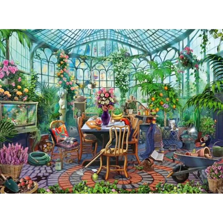 Ravensburger Greenhouse Mornings 500 Teile Puzzle für Erwachsene, handwerkliches Werkzeug mit perfekter Passform, Made in Germany