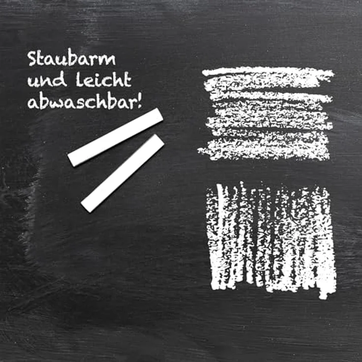 WESTCOTT Malkreide Tafelkreide, 12 Stück weiss, staubarm & leicht abwischbar, 1,2 cm ⌀ x 8,5 cm – Bild 4