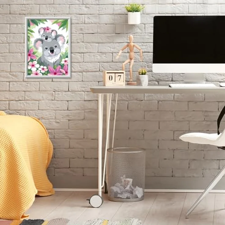 Ravensburger CreArt 20050 Koala Cuties Malen nach Zahlen für Kinder ab 9 Jubiläum 50 Jahre Blaues Dreieck mit kindgerechten Acrylfarben – Bild 4