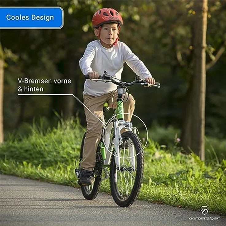Bergsteiger Montreal 20, 24 Zoll Kinderfahrrad, geeignet für 6,7, 8, 9, 10, 11, 12, 13 Jahre, Shimano 18 Gang-Schaltung, Mountainbike mit Vollfederung, Jungen-Fahrrad, Mädchen-Fahrrad – Bild 4