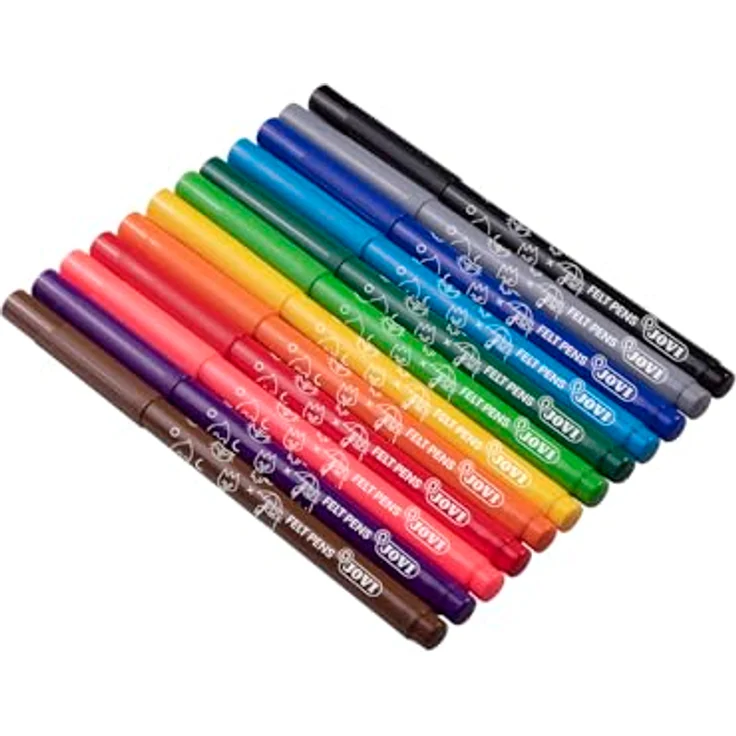 Jovi Filzstift Marker-Set MAXI 96 Stück, Bunte Filzstifte mit 3 mm Spitze, ergonomisch (96 Stück) – Bild 5