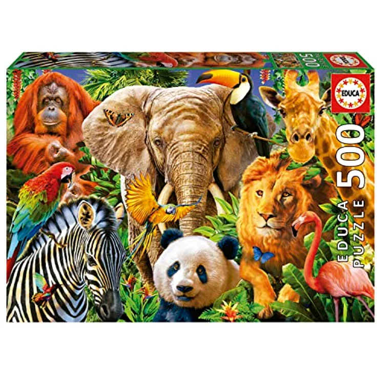 Educa Puzzle 500 Teile Wildtiere, Tierpuzzle für Erwachsene und Kinder ab 11 Jahren, FSC-zertifiziert, gelegte Größe 48 x 34 cm – Bild 1
