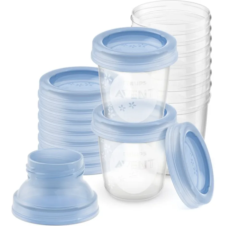 Philips Avent VIA SCF618/10, Behälter für Muttermilch, 10x180 ml, mikrowellengeeignet und gefrierfest