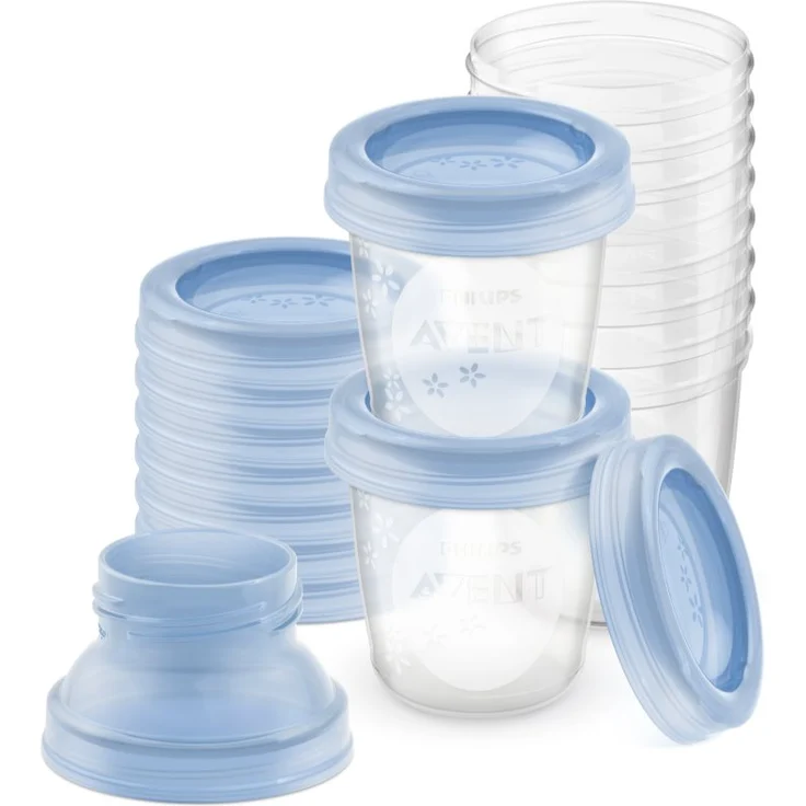 Philips Avent VIA SCF618/10, Behälter für Muttermilch, 10x180 ml, mikrowellengeeignet und gefrierfest