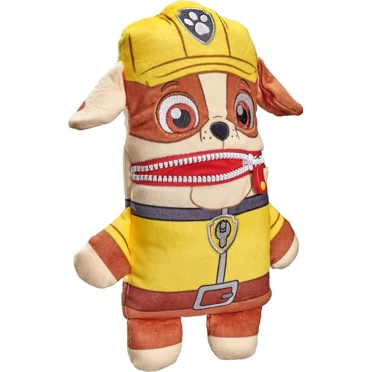 Schmidt Spiele Sorgenfresser Paw Patrol Rubble, 27 cm Plüschfigur aus hochwertigem, elastischem Material, handwaschbar, ab 0 Jahren – Bild 3