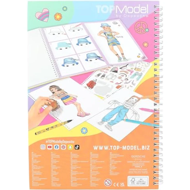 Depesche TOPModel Malbuch mit Stiften Set, kreatives Zeichenset für Mädchen im stylischen Design – Bild 6