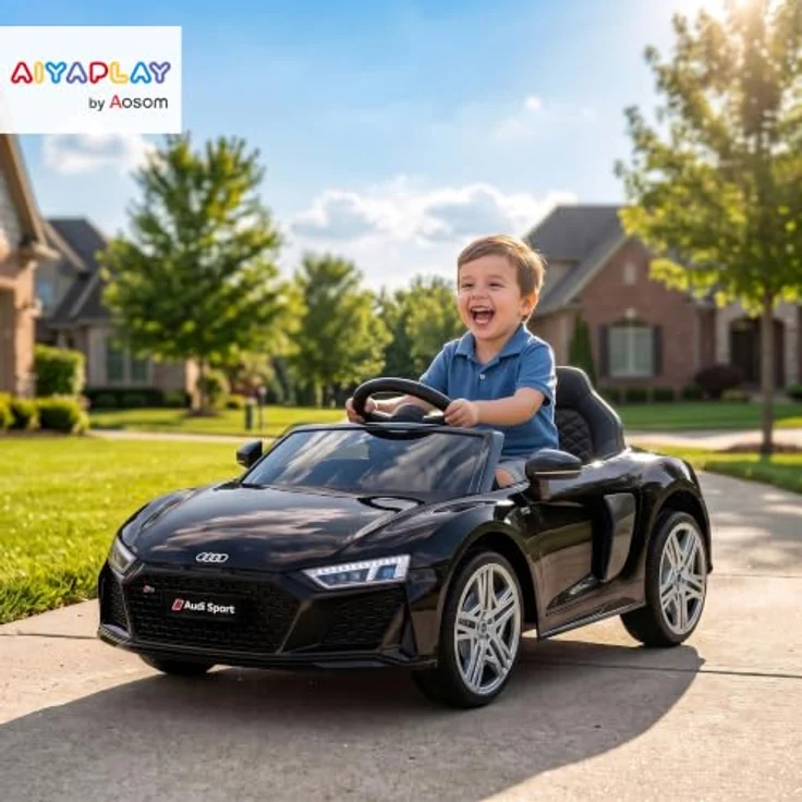 AIYAPLAY Audi R8 Spyder Elektro Kinderauto 12V mit Fernbedienung, Lithium-Akku, sanftem Anfahren und Hinterradfederung – Bild 2
