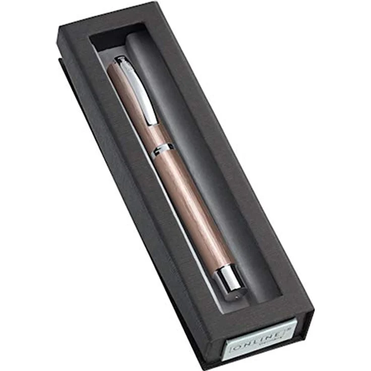 Online Pen Füller Vision Füllhalter, Federgelagerter Metall-Clip, Iridium-Feder, gebürstetes Aluminium, in Geschenkbox – Bild 2