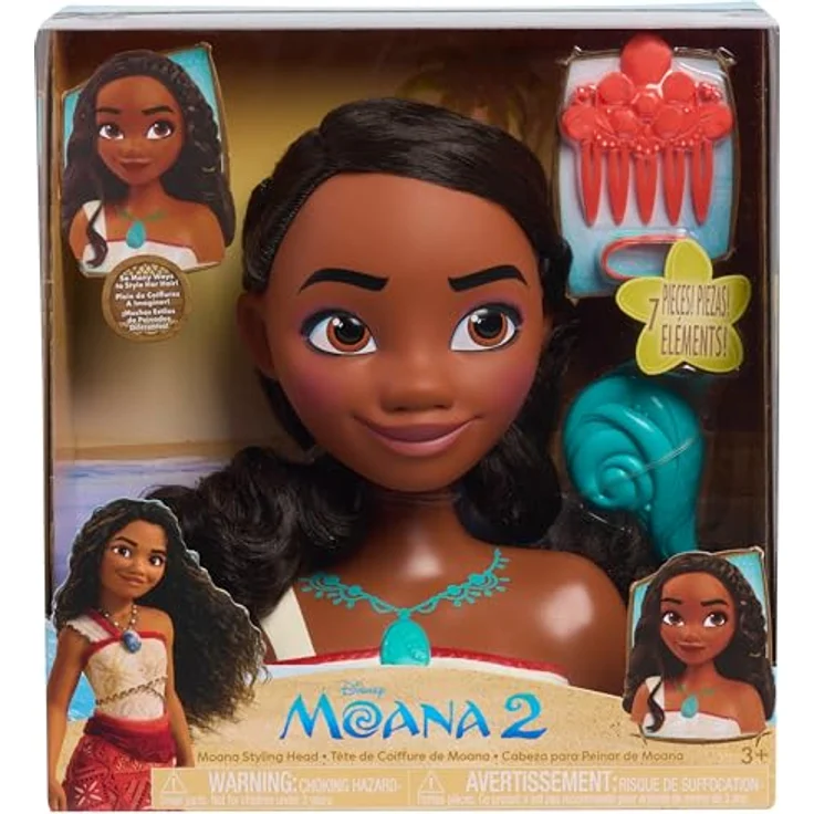 Just Play Disney Princess Moana 2, Premium Styling Head mit 7 Zubehörteilen für kreatives Spielen und Motorikförderung – Bild 1
