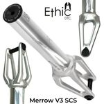 Ethic DTC Merrow V3 Stunt-Scooter Gabel SCS 187g Raw Silber - Leichteste Gabel der Welt, aus Aluminium 7075, für 120mm Räder geeignet