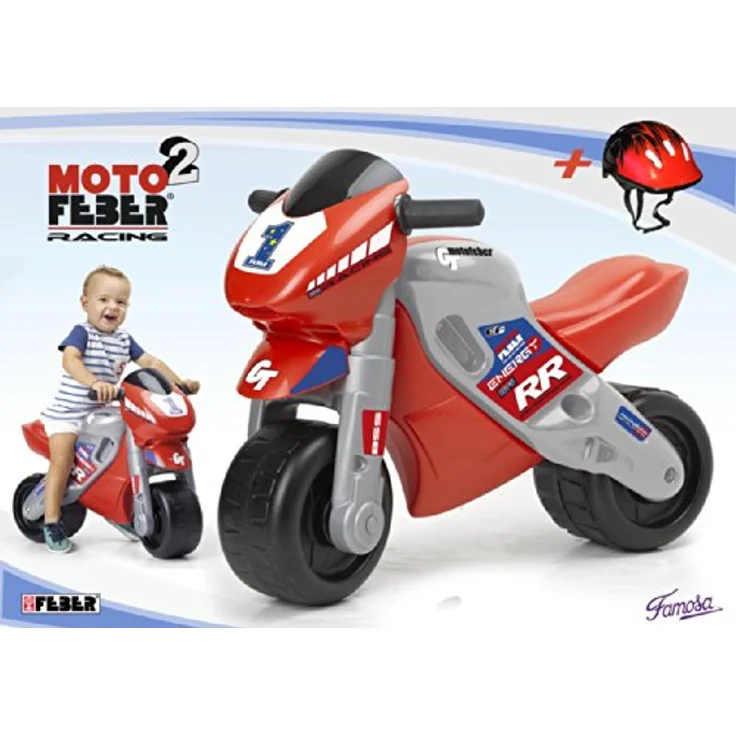 FEBER Famosa 800008171 MotoFEBER Racing - Laufräder mit Helm, für Kinder von 18 Monaten bis 3 Jahren, rot – Bild 10