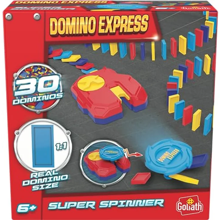 Goliath Domino Express Stunt Spinner, Konstruktionsspielzeug mit 30 farbigen Domino-Steinen, fördert Kreativität und Geschicklichkeit für Kinder ab 6 Jahren – Bild 3