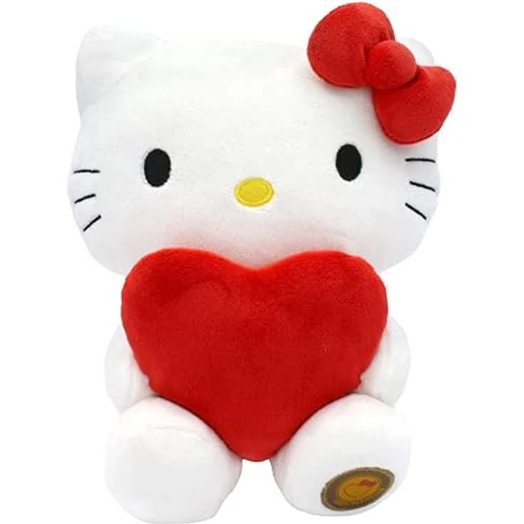 Joy Toy Hello Kitty Plüsch mit Herz, 24 cm, aus recyceltem Material in Kartontäschchen – Bild 2