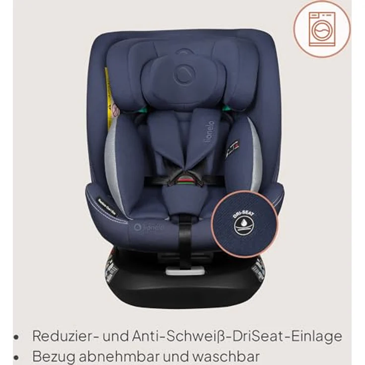 lionelo Autokindersitz BASTIAAN ONE i-SIZE, 4-in-1/i-Size/Dri-Seat/360 Grad/0-36kg, schwarz – Bild 10