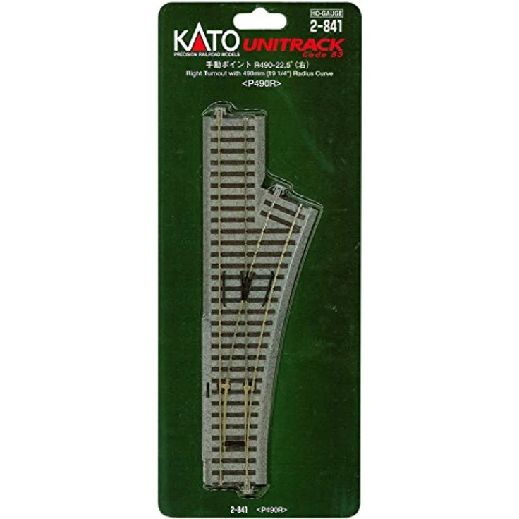 Kato H0 Weiche manuell, rechts 246 mm mit R490-22.5° Kurve (Spur H0) – Bild 2
