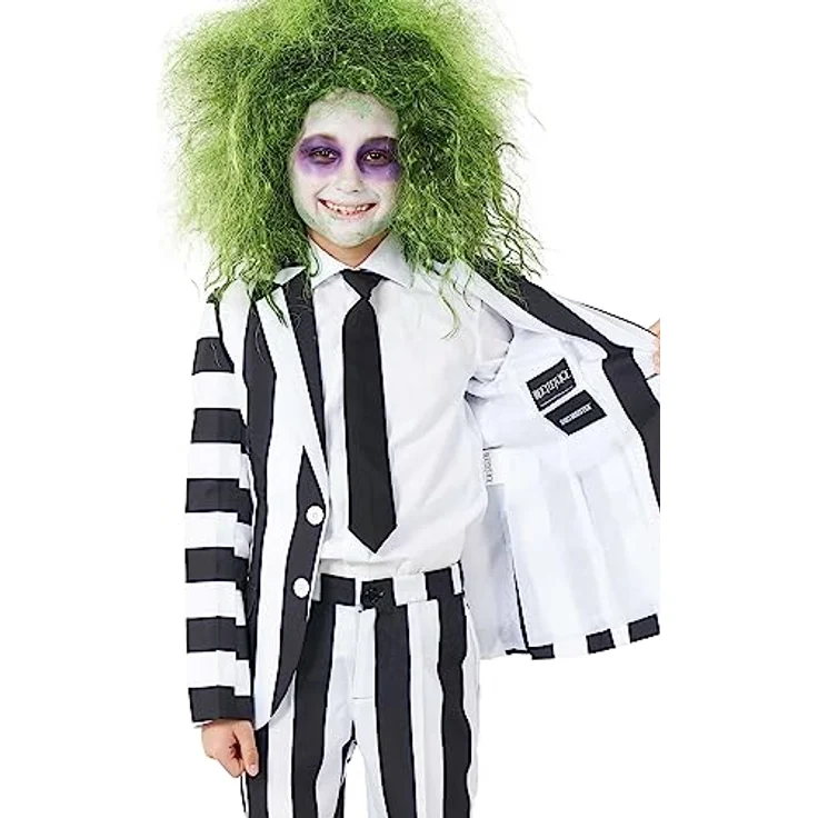 Suitmeister Boys Beetlejuice Kostüm, Slim-Fit Halloween Anzug mit Blazer, Hose und Krawatte, verstellbarer Bund, 100% Polyester – Bild 5