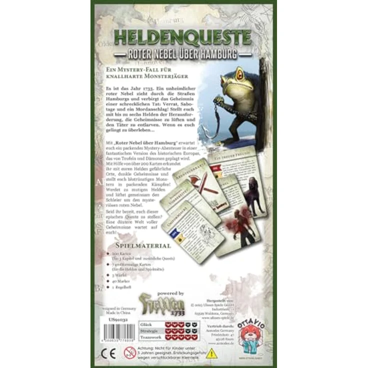 Ottavio Heldenqueste: Roter Nebel über Hamburg, kooperatives Brettspiel für 1-6 Spieler, 12+ Jahre, 60-120 Minuten, Deutsch – Bild 4