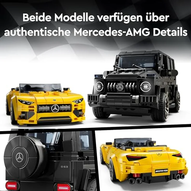 LEGO Speed Champions Mercedes-AMG G 63 & Mercedes-AMG SL 63, Bauset mit 2 Spielzeug-Autos und 2 Fahrer-Minifiguren, Geschenk für Jungen und Mädchen 76924, authentisches Mercedes-AMG-Design und Modelle zum Ausstellen - Preisvergleich – Bild 3