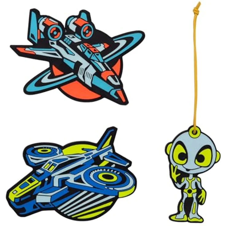 Scout Schulranzen Scout Neo Set LED Planets, ergonomischer Ranzen mit 7 blinkenden Lichtern und retroreflektierenden Flächen, inklusive Sportbeutel und Federmäppchen – Bild 9