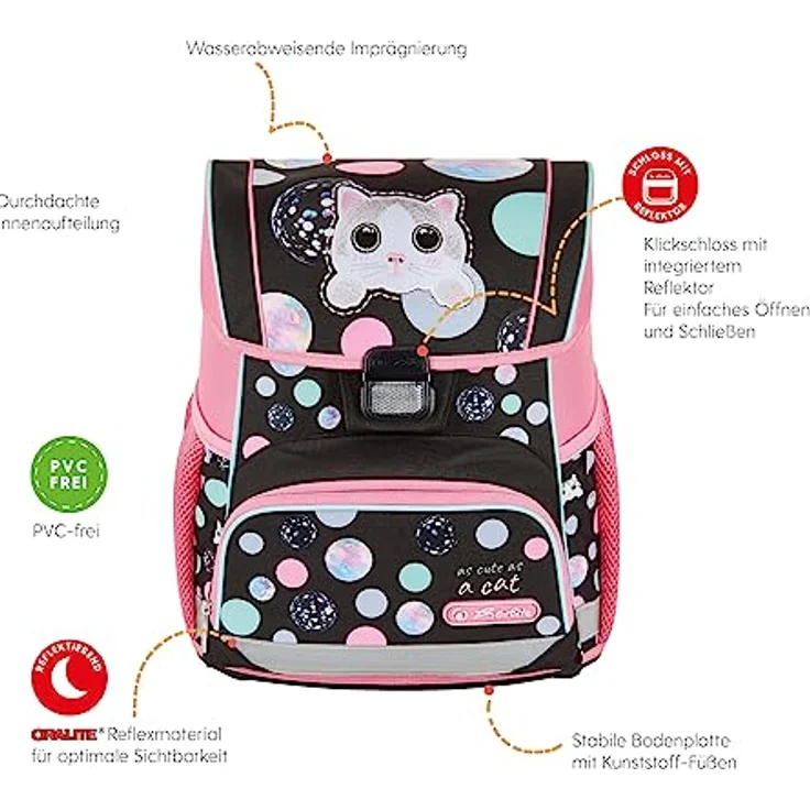 Herlitz Schulranzenset Loop Plus Cute Cat – Bild 3