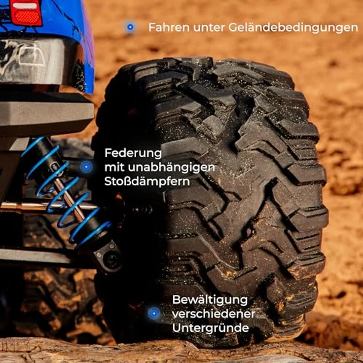Overmax X-Shard RC Monster Truck 4x4 1:16, LED-Beleuchtung, Metallantrieb, IPX4, 30 km/h, RTR Offroad Auto – Bild 9