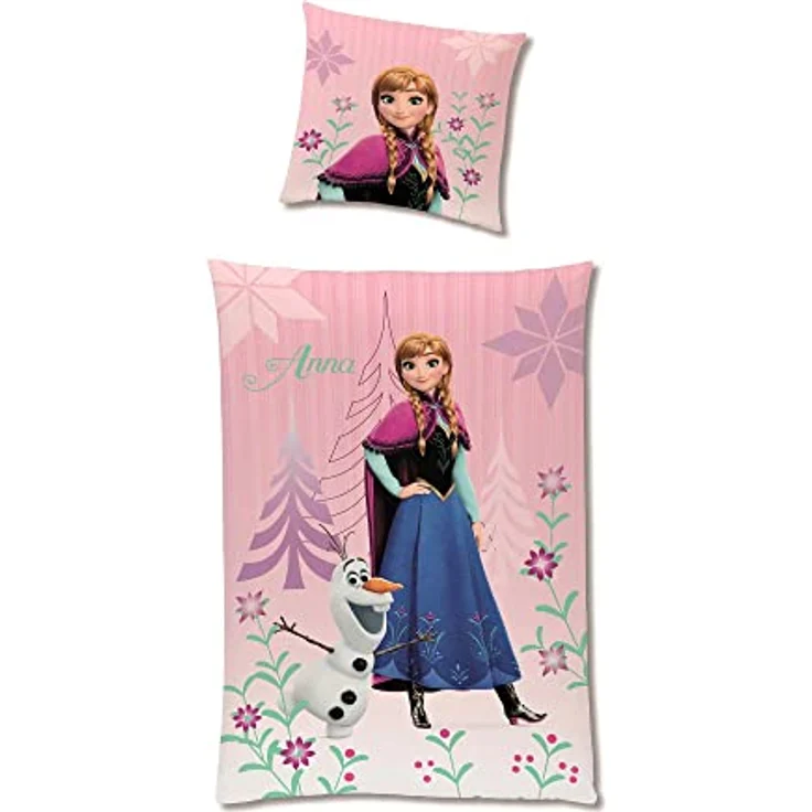Disney Die Eiskönigin Bettwäsche Set 135x200 80x80 cm · Frozen Mädchenbettwäsche mit Anna und ELSA · Motiv Diamonds aus 100% Baumwolle mit Reißverschluss – Bild 5