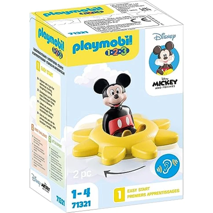 PLAYMOBIL 1.2.3 & Disney: Mickys Drehsonne Spielset mit Rasselfunktion zur Förderung der Feinmotorik, Mehrfarbig – Bild 3