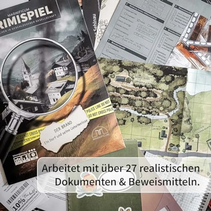 MAGNIFICUM Krimispiel: Der Brand - EIN Dorf und Seine Geheimnisse, Detektivspiel, Escape Room Spiel für Erwachsene, Realitätsnahes Krimispiel für zu Hause, barrierefrei für Menschen ohne Gehör, von echten Kriminologen getestet – Bild 4
