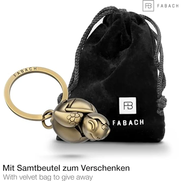 FABACH Baby-Schildkröte Schlüsselanhänger Shelly mit Herz - Süßer Schildkröten Schlüsselanhänger - Liebe Glücksbringer Schildkröte als Geschenk für Partner - Schildkröte Geschenke – Bild 2