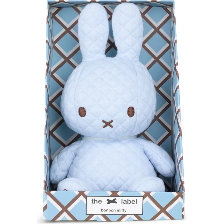 International Bon Ton Toys Miffy the X Label Bonbon Miffy Blue, sitzendes Kuscheltier, 23 cm