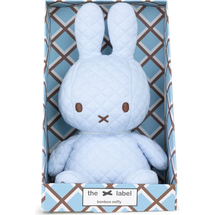 International Bon Ton Toys Miffy the X Label Bonbon Miffy Blue, sitzendes Kuscheltier, 23 cm
