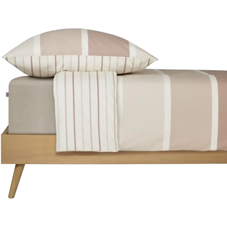 Schiesser Bettwäscheset Brody | Feinbiber | 100% Baumwolle aus nachhaltiger Produktion | 135x200cm + 80x80cm | Taupe – Bild 2