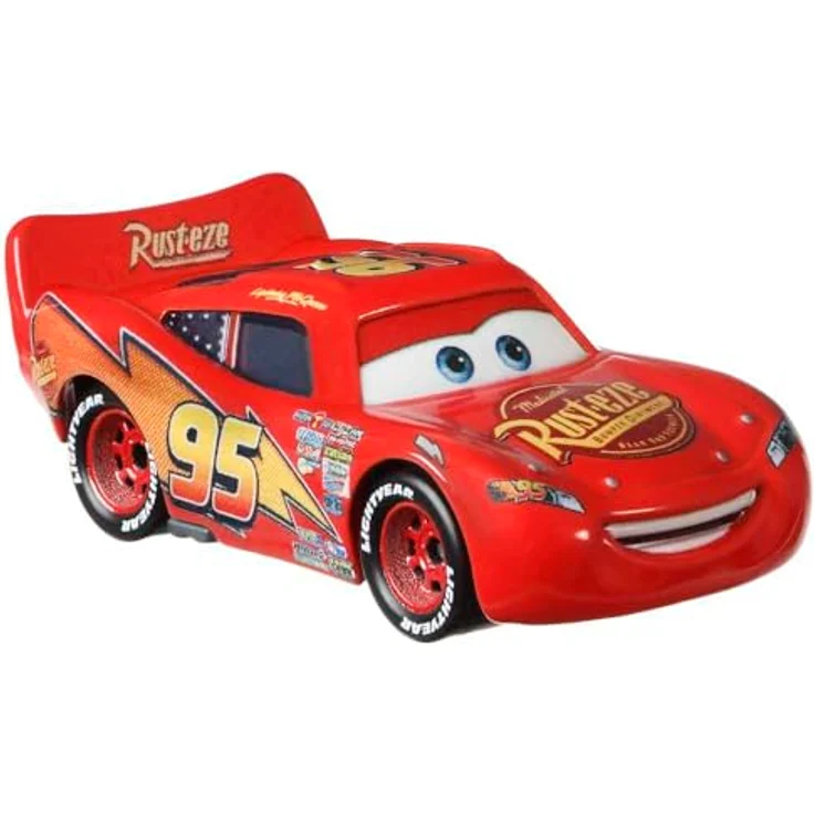Auswahl Fahrzeuge Racing Style | Disney Cars | Die Cast 1:55 Auto | Mattel Lightning McQueen Rust-Eze Sign – Bild 3