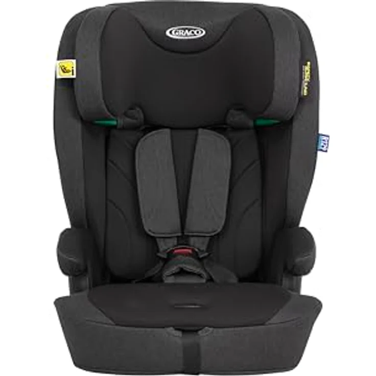 Graco Kindersitz Energi i-Size R129, mit ISOFIX & Top Tether, 5-Punkt-Gurt, Safety Surround™, 15-fach höhenverstellbare Kopfstütze, maschinenwaschbare Bezüge, Midnight – Bild 2