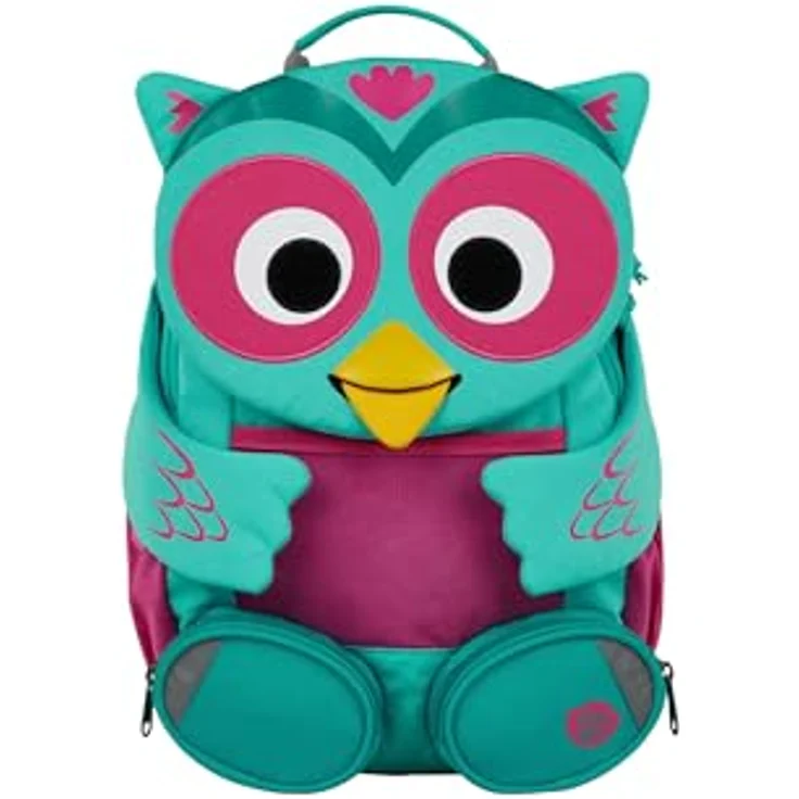 Affenzahn Grosser Freund, Kindergartenrucksack aus robustem Polyester mit Trinkflaschenfach, pink-türkis – Bild 1