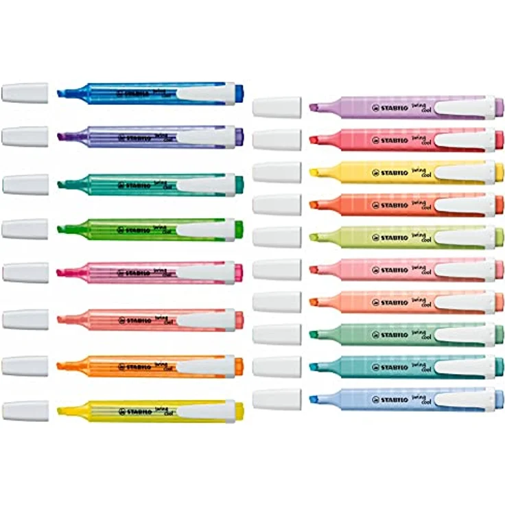Textmarker - STABILO swing cool - 18er Tischset - mit 18 verschiedenen Farben, 8 Leuchtfarben und 10 Pastellfarben – Bild 5