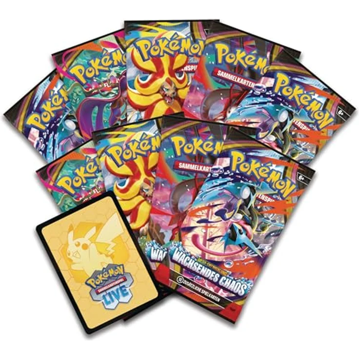 Pokémon Top-Trainer-Box Mega-Entwicklung – Wachsendes Chaos, 1 holografische Vollbild-Promokarte, 9 Boosterpacks, 40 Energiekarten und Premium-Zubehör – Bild 5
