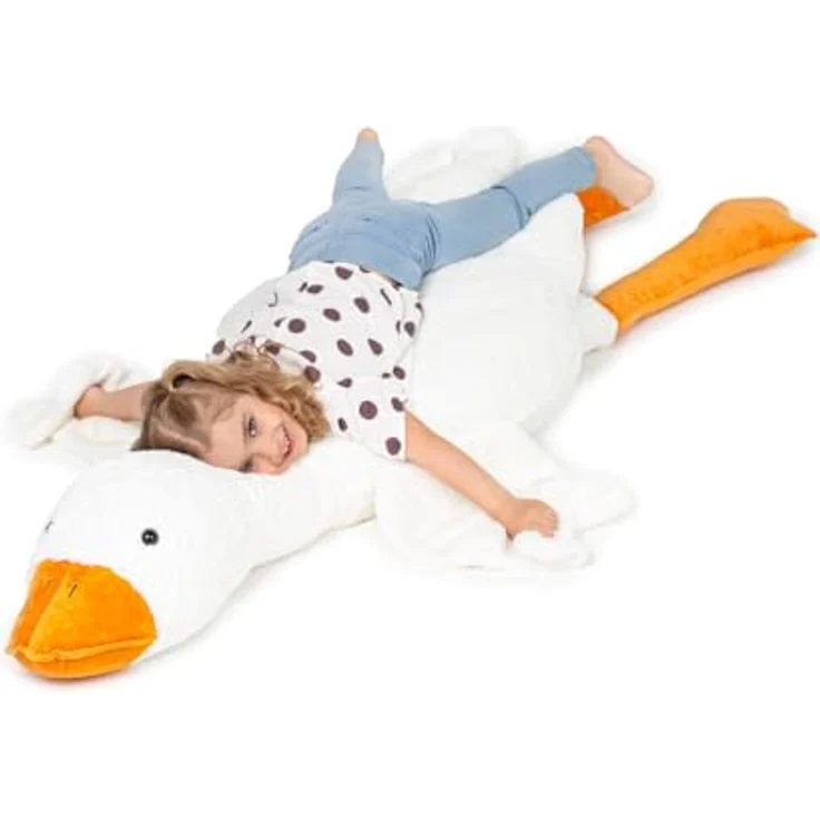MKS Weiches Plüsch Ente Kuscheltier 190cm, Hypoallergener Entenkuschel mit maschinenwaschbarem Bezug – Bild 2