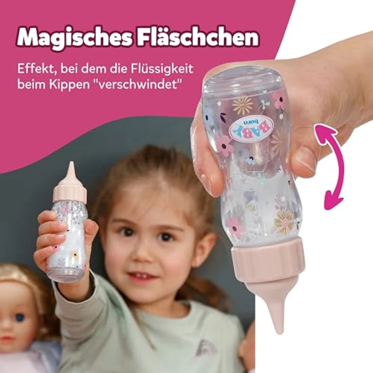 BABY born Magische Flasche, Puppenzubehör mit realistischem Effekt, Rosa – Bild 2
