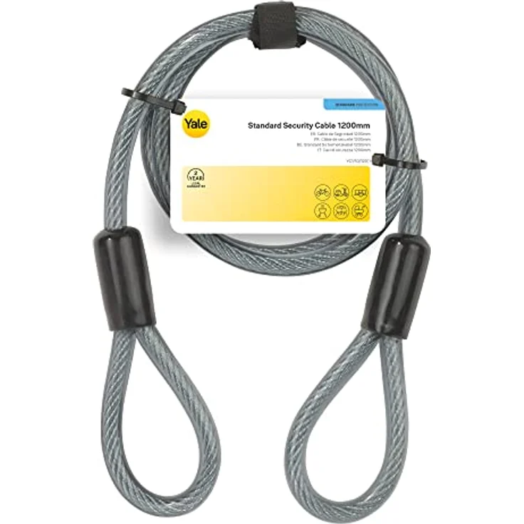 YALE -Sicherheitskabel 1200 mm - YC1/10/120/1 - Flexibles Stahlkabel - Leichtes Zubehör und zusätzliche Sicherheit für Ihr Fahrrad – Bild 5
