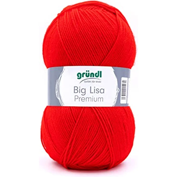 Gründl Big Lisa Premium (Strick- & Häkelgarn mit wollartigem Charakter aus 100 % Polyacryl, 250 g / 665 m, Nadelstärke: 3,5 - 4,5, 1 x 250 g), rot – Bild 1