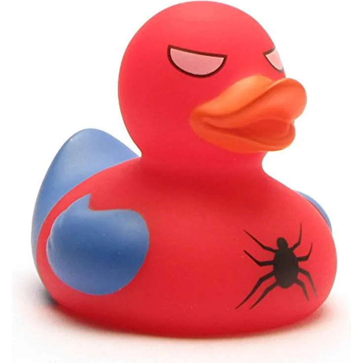 Spiderman Badeente I Quietscheente I L: 8,5 cm I inkl. Badeenten-Schlüsselanhänger im Set
