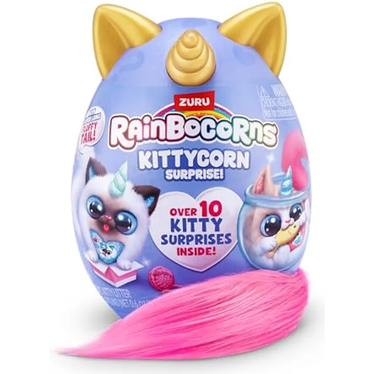 ZURU Rainbocorns Kittycorn Surprise Serie 3 (Astrid), Plüschtier mit über 10 Überraschungen, Norwegian Forest Cat mit flauschigem Schwanz zum Sammeln – Bild 2